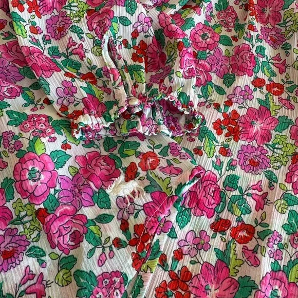 Abercrombie & Fitch Women’s Multicolor Floral 3/4 Sleeved Blouse - Picture 6 of 9